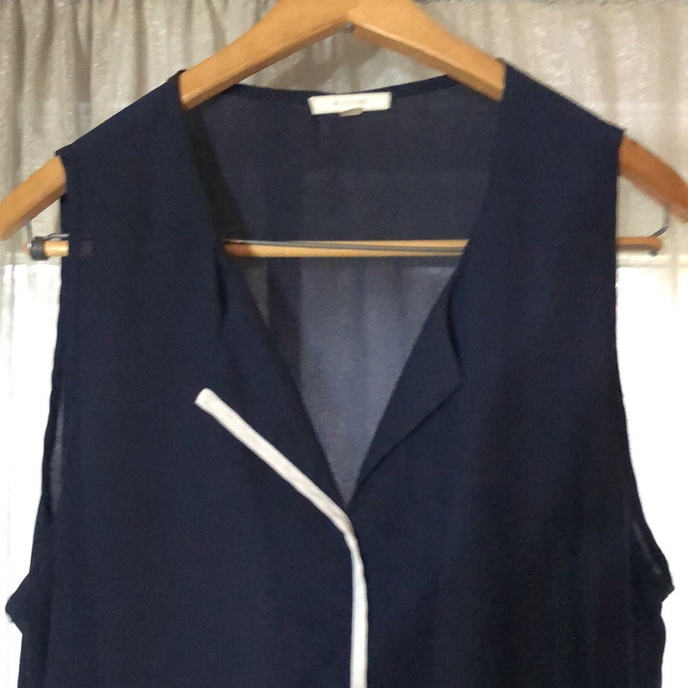 Women Pleione Size XL navy blue sleeveless top - Picture 2 of 4